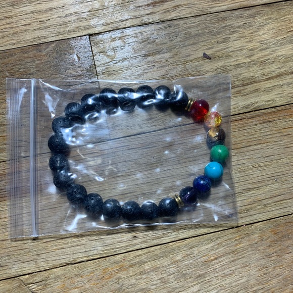 7 chakra healing beaded bracelet lava stone NEW - Picture 5 of 8
